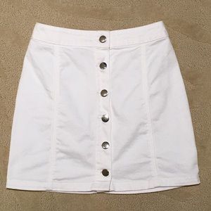 High Rise Button Down Jean Pencil Skirt